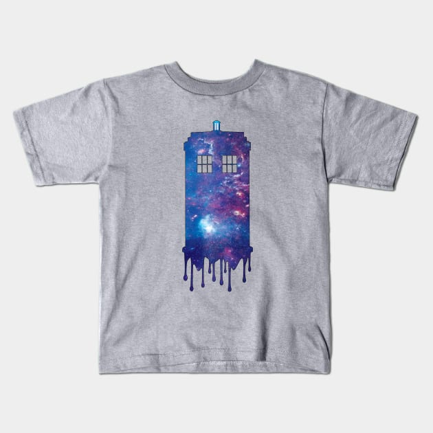 Galaxy Tardis Kids T-Shirt by octoberaine